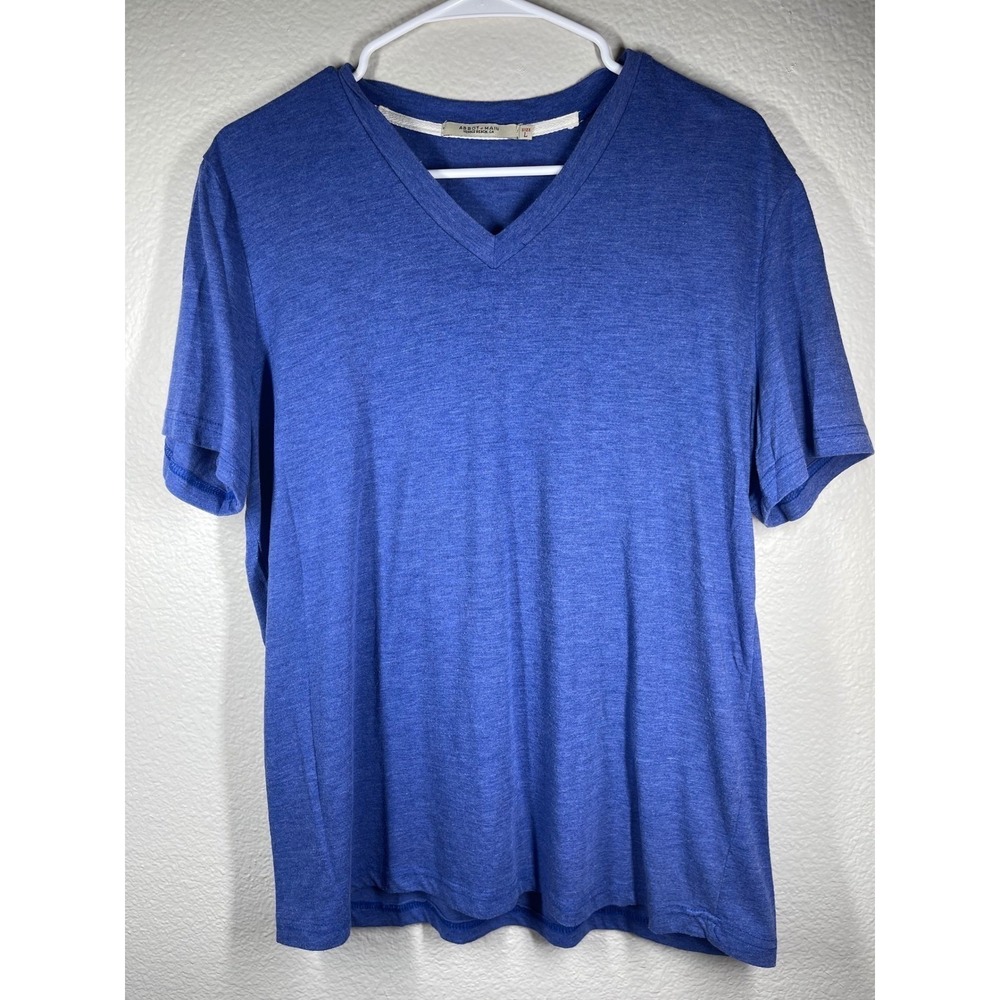 Abbot Main Venice Beach CA Blue V Neck T Shirt Short Sleeve Size L basic layer